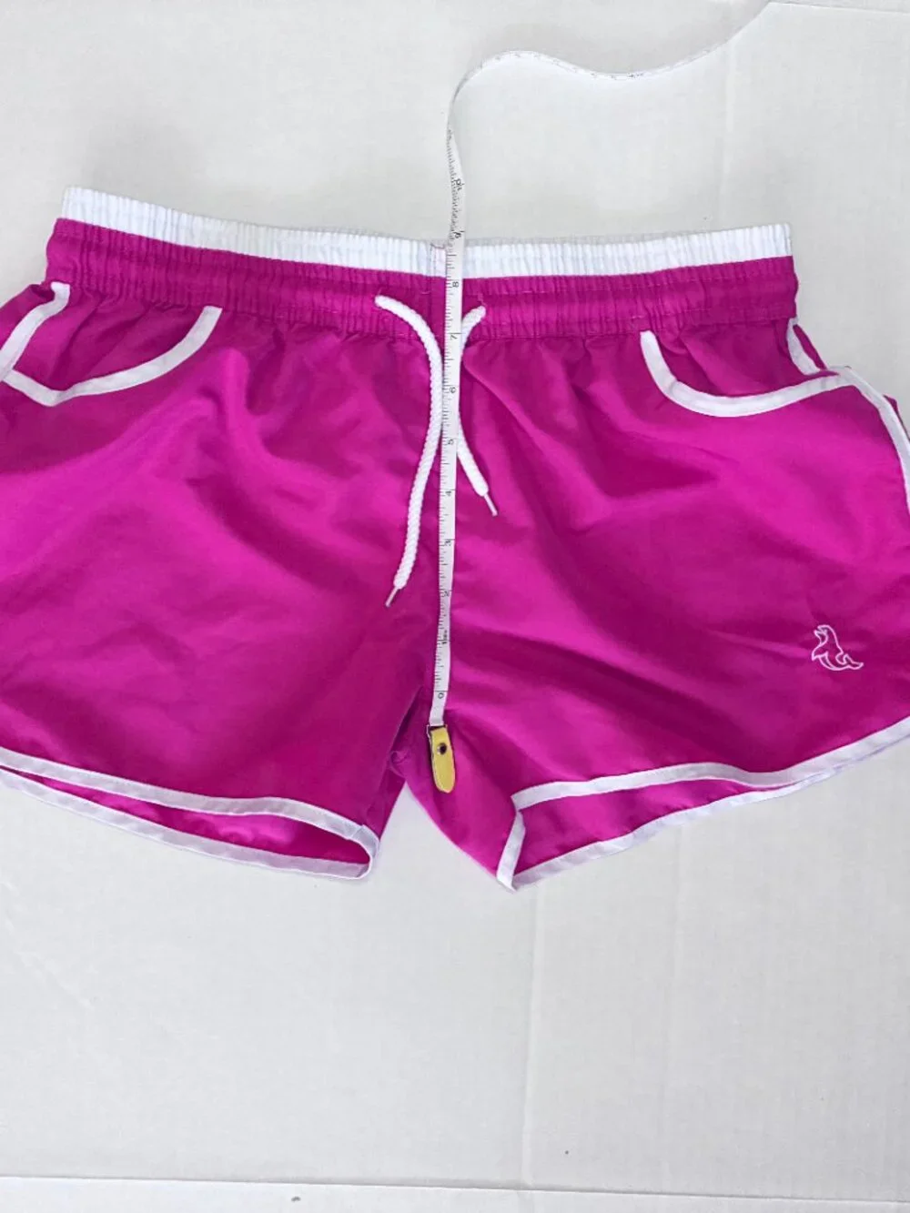 Contrast Trim Dolphin Retro Y2K Running Shorts - Size Small - Pink